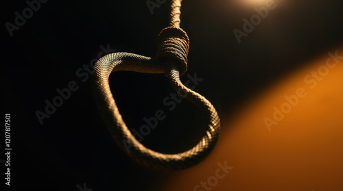 Rope noose covered with snake skin texture for execution by hanging photo