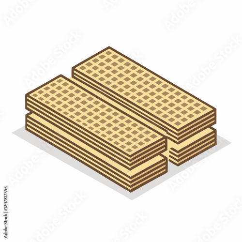 Isometric wafers  vector illustration (4)