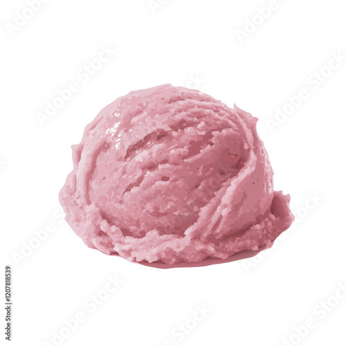lueberry ice cream scoop isolated vector illustration (4)