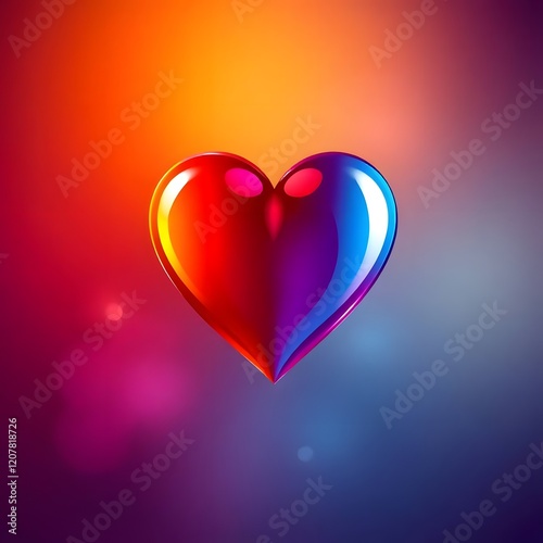 Vibrant Red Blue Heart Image Romantic Love Background