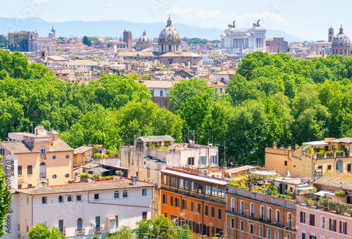 Rome skyline as seen from Gianicolo (Janiculum) Hill, Rome, Lazio, Italy photo