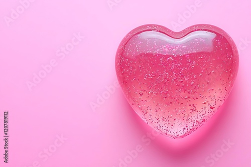 seamless of  Top view jelly candy in shape of heart on pink background , isolated on white background,  , copy space for text,
