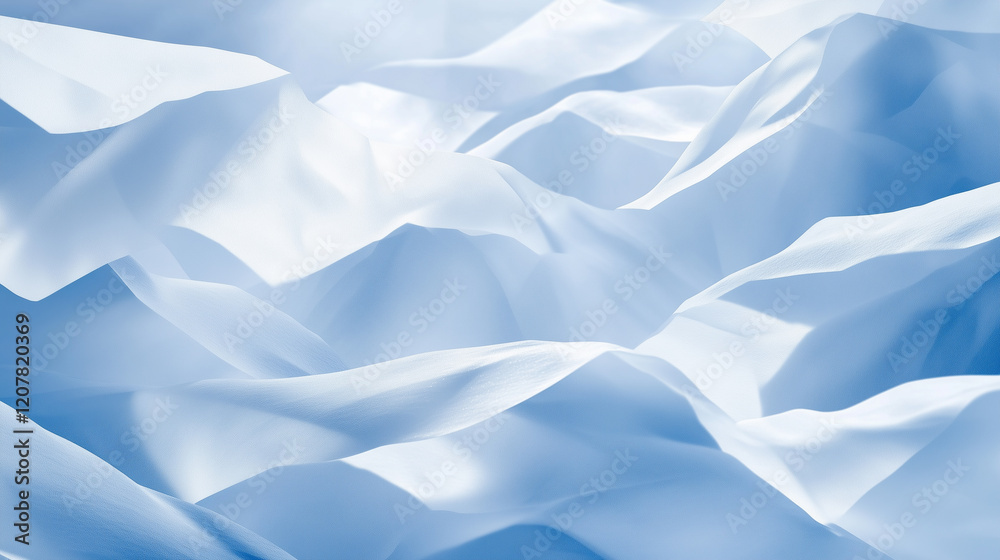 Obraz premium Soft, flowing textures of blue fabric, creating an elegant and soothing visual, ideal for backgrounds and design projects