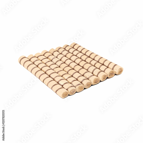 Sweet chocolate waffle rolls isolated on white  vector illustration (3)