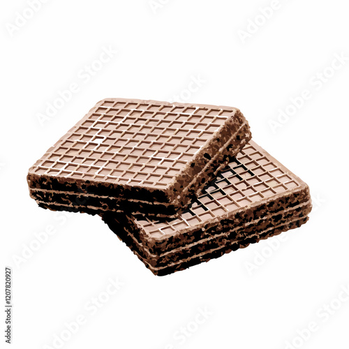 Wafer biscuit with chocolate cream  vector illustration (3)