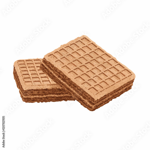 Wafer biscuit with chocolate cream  vector illustration (4)