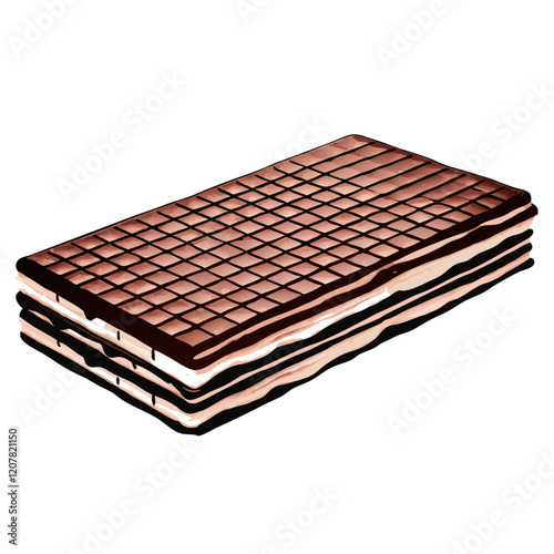 Wafer realistic composition with isolated image of piece  vector illustration (2)