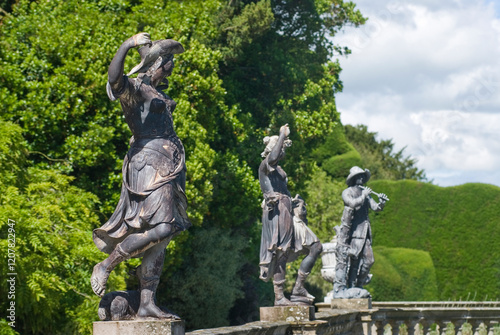 Statue in the gardens of Powis Castle, Powys, Wales, United Kingdom photo