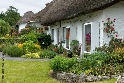Thatched cottage in Adare, County Limerick, Munster, Republic of Ireland photo