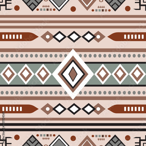 Tribal Geometric and bohemian seamless pattern style