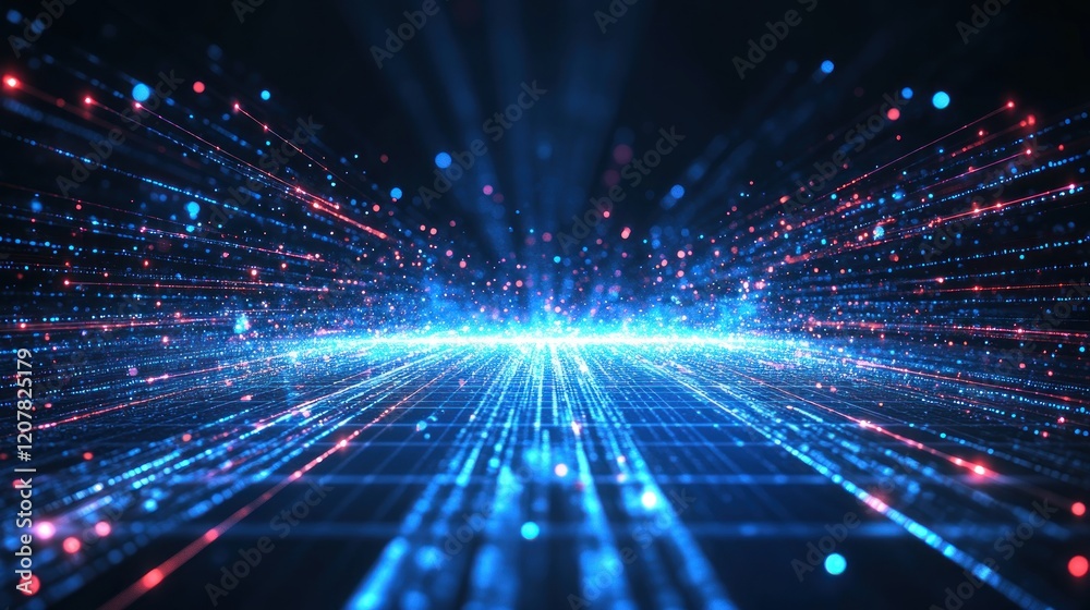 Abstract Digital Network: Glowing Data Streams and Connections Abstract Digital Network: Glowing Data Streams and Connections
