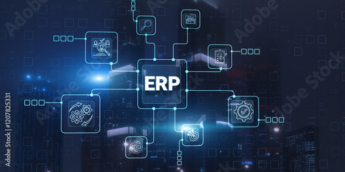 Enterprise Resource Planning ERP Management Business Technology Concept