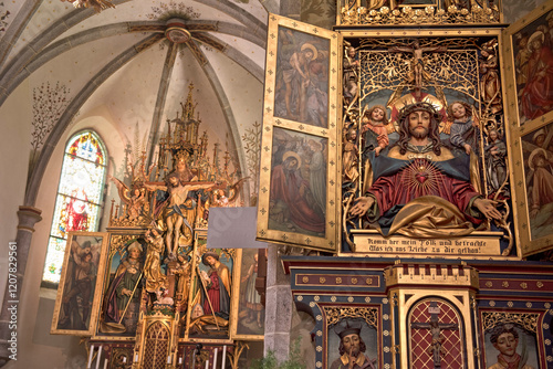 Retables inside the Church of Riva di Tures (Rein in Taufers), Riva Valley  (Val di Riva) (Reintal), South Tyrol (Alto Adige), Italy photo