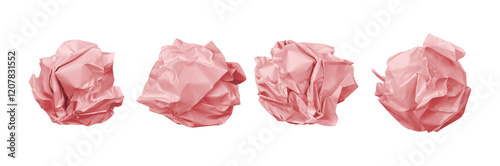 Wrinkled and crumpled paper ball folded in circle. Vector isolated waste for recycling bin, sorting ecological material and garbage. Sheet or document, failure or mistake, creased surface