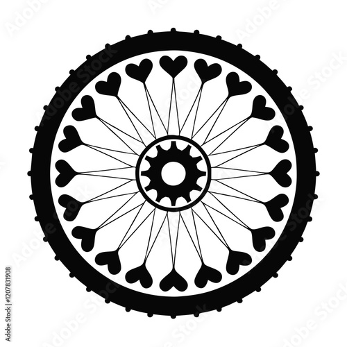 Wheel of Love vector silhouette 