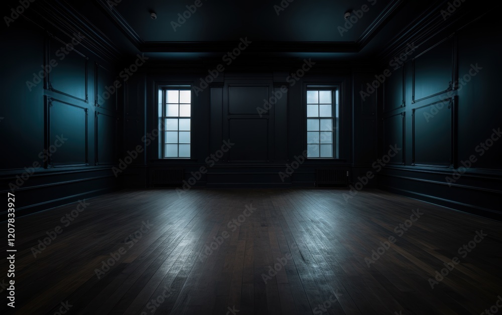 Dark Room with Windows and Wood Flooring Dark Room with Windows and Wood Flooring