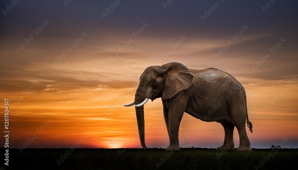 Obraz premium elephant at sunset