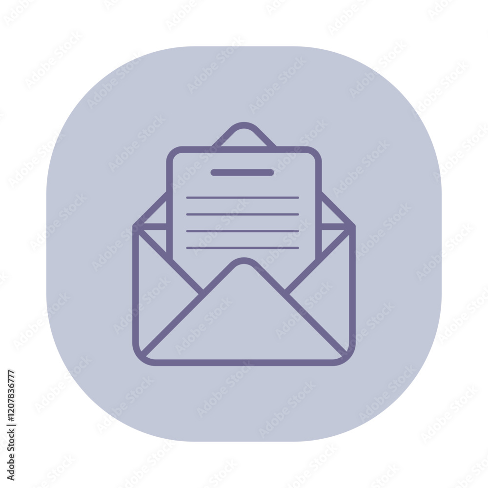 Minimalist design of envelope and document inside, suitable for business applications. Communication, messages, and correspondence in a professional setting concept Minimalist design of envelope and document inside, suitable for business applications. Communication, messages, and correspondence in a professional setting concept