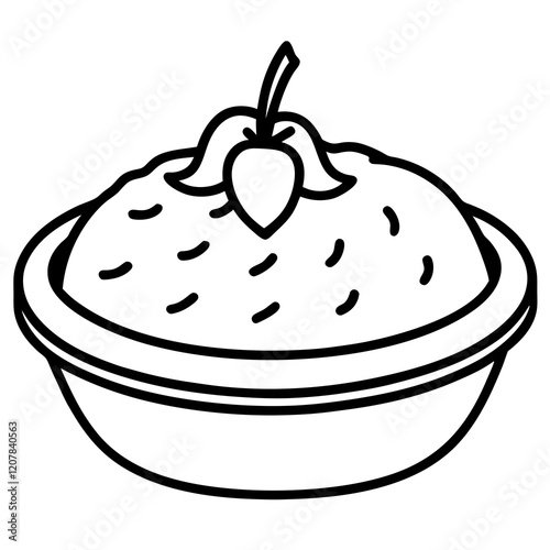 Peach Cobbler Sketch Vector