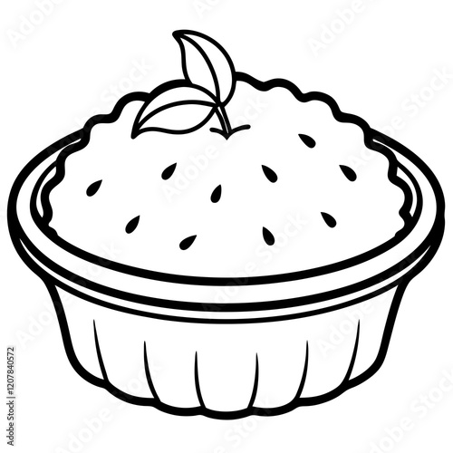 Peach Cobbler Sketch Vector
