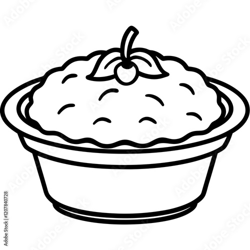 Peach Cobbler Sketch Vector
