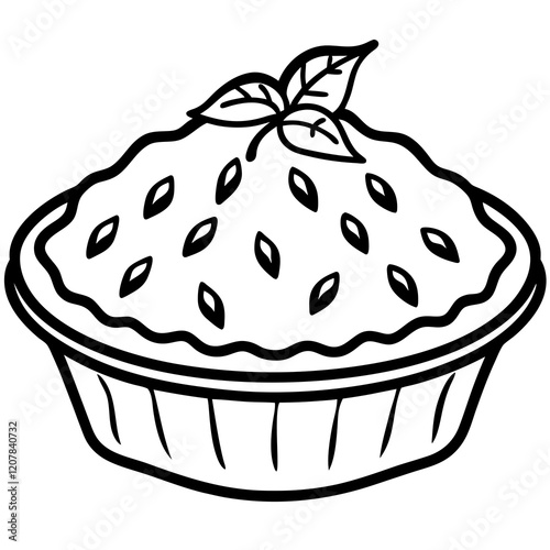 Peach Cobbler Sketch Vector