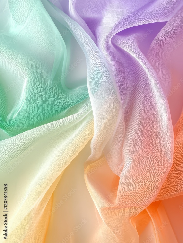 Obraz premium Pastel rainbow ombre silk fabric texture.