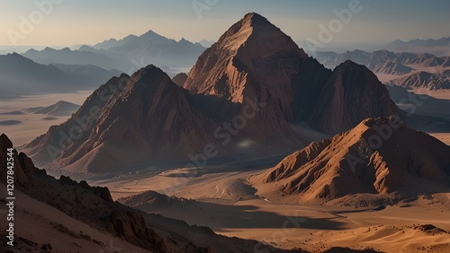Mount Sinai, Mount Moses in Egypt. Generative AI
