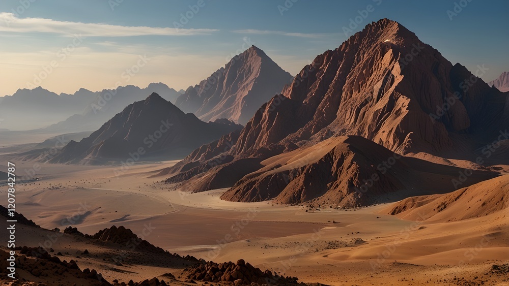 Naklejka premium Mount Sinai, Mount Moses in Egypt. Generative AI