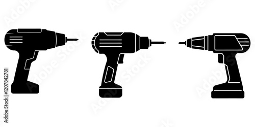 Electric Screwdriver Silhouette vector illustration