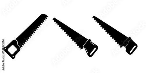 Set of Hand Saw Silhouette Vector Design