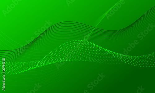 green smooth lines wave curves on soft gradient abstract background