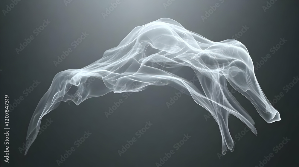 Abstract White Smoke 3D Render Abstract White Smoke 3D Render