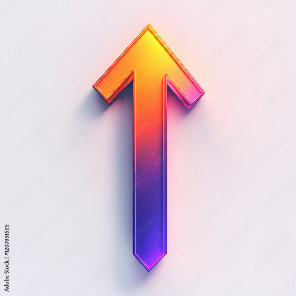 Abstract arrow design featuring a vibrant gradient color scheme transitioning from orange to purple Abstract arrow design featuring a vibrant gradient color scheme transitioning from orange to purple