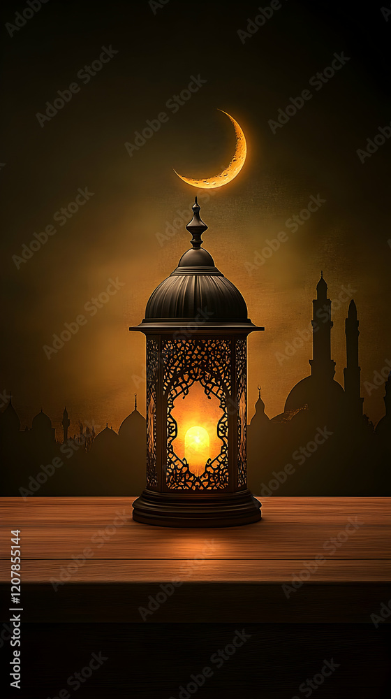 Glowing Lantern 3D Illustration Glowing Lantern 3D Illustration
