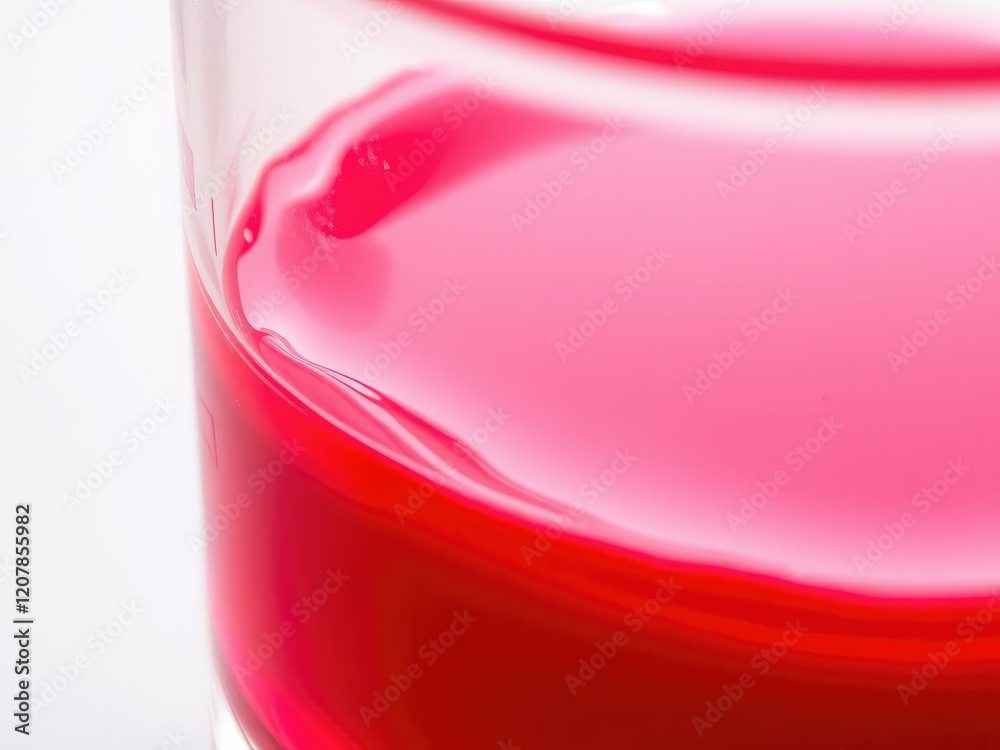 Close-up of red watercolor liquid in a glass container, red paint, watercolor, art supply Close-up of red watercolor liquid in a glass container, red paint, watercolor, art supply