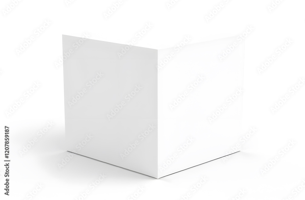 3d model white cube isolated on white background, paper cube, white box 3d model white cube isolated on white background, paper cube, white box