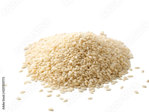 White sesame seed isolated on transparent background
