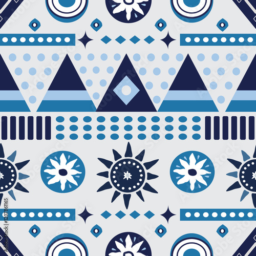 Geometric and bohemian seamless pattern style