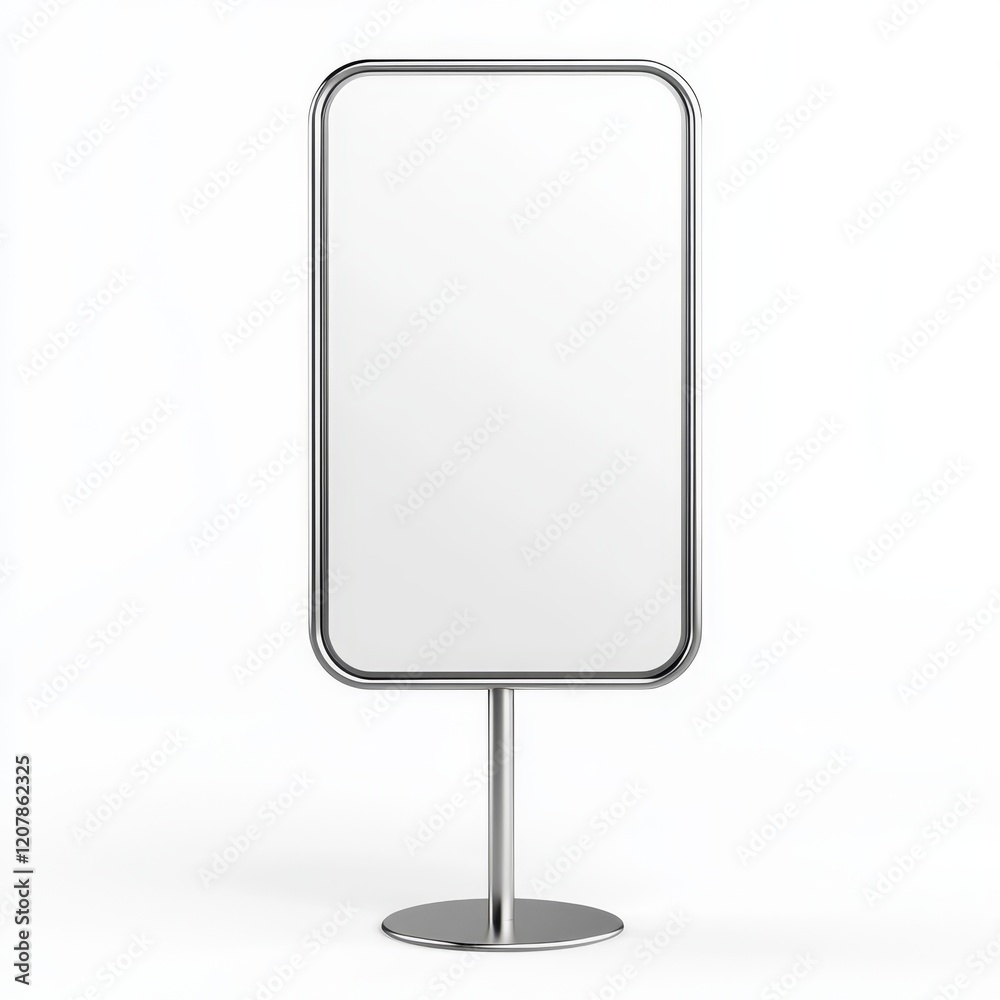 Blank vertical metal signboard on stand, isolated on white. Blank vertical metal signboard on stand, isolated on white.