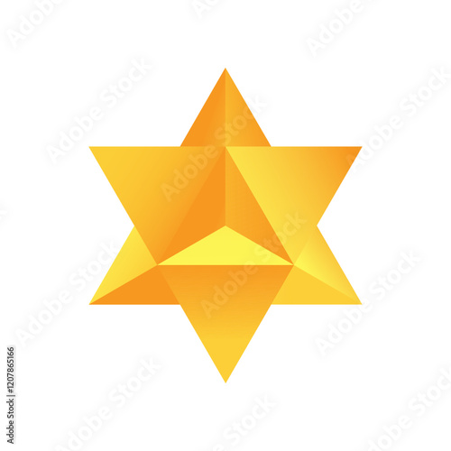 Vector Stellated Octahedron, also called Stella octangula, and Polyhedra Hexagon, geometric polyhedral compounds on a white background with a gradient for game, icon, logo, mobile, ui, web.