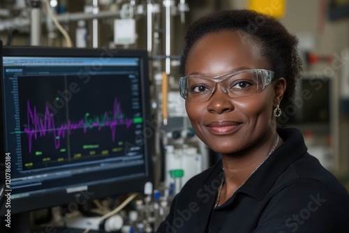 Free Download Female scientist conducting research at laboratory station for scientific advancement. Black History Month - GFXLoad