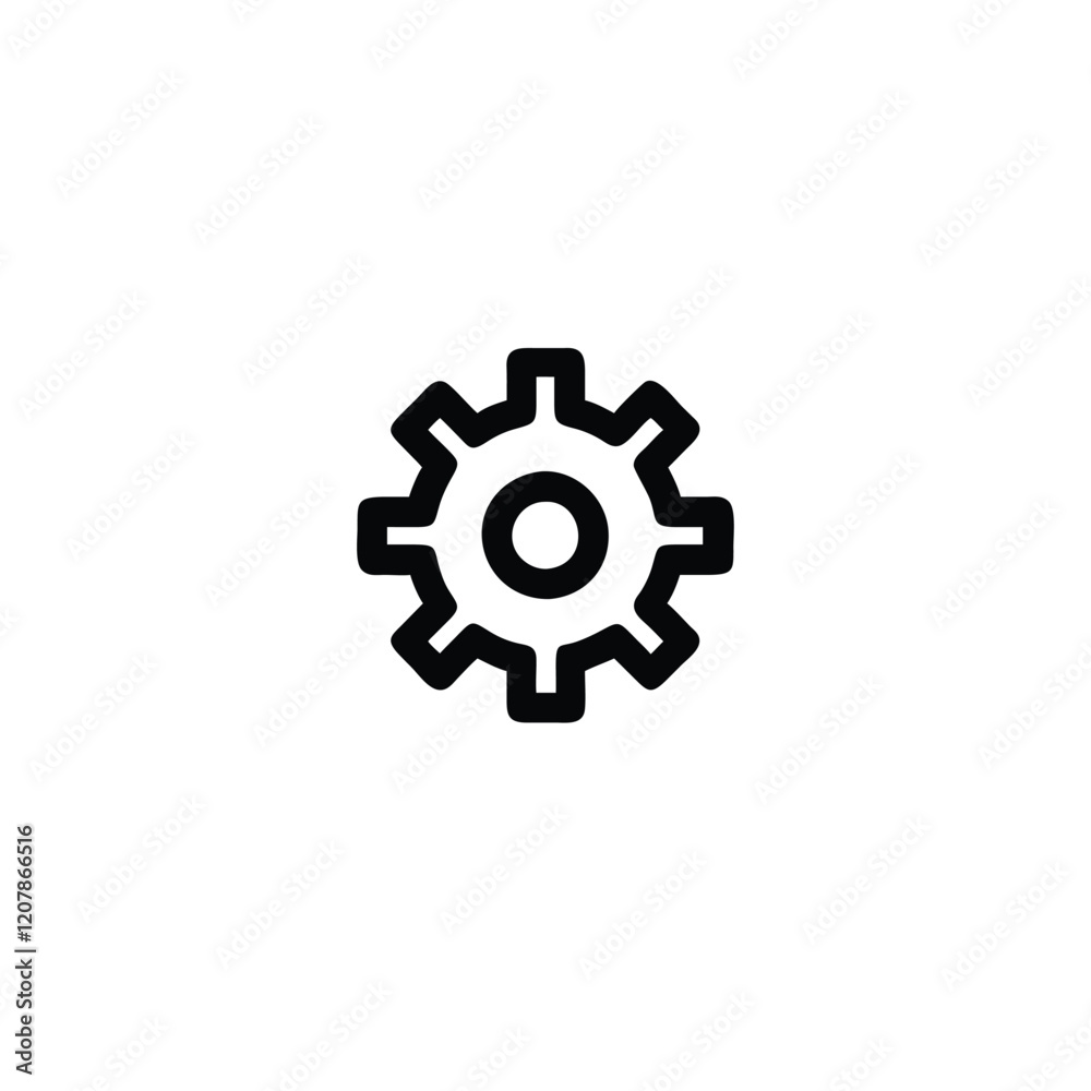 3D Gear Icon on White Background with Cogs and Metal Machinery Elements 3D Gear Icon on White Background with Cogs and Metal Machinery Elements