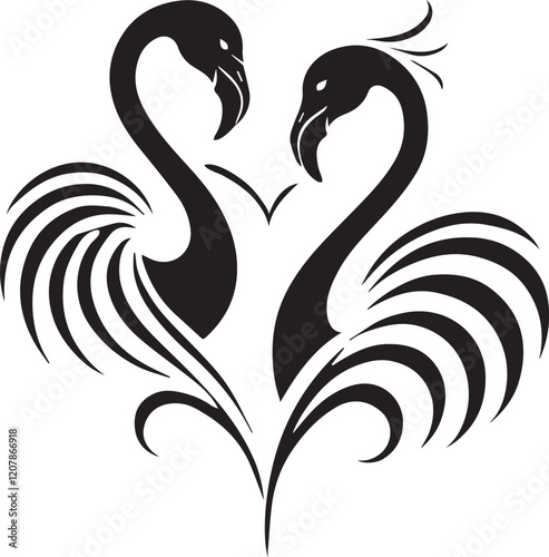 Elegant Flamingo Silhouettes