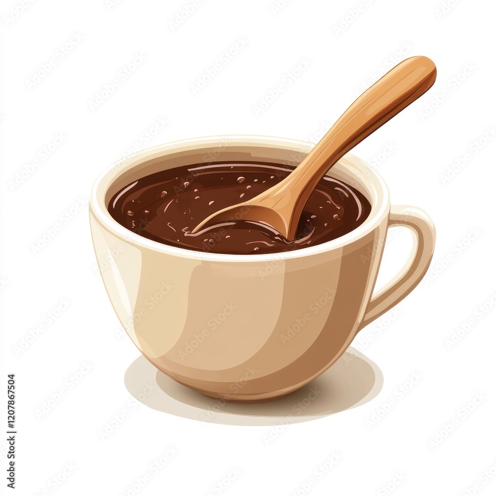 Chocolate drink in a cup, illustration Chocolate drink in a cup, illustration