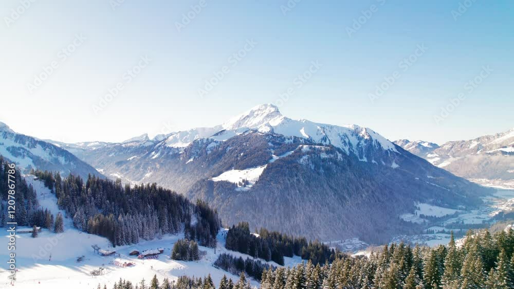 Discover the snow-capped mountains and the ski resort of Châtel in Haute-Savoie, in Winter Discover the snow-capped mountains and the ski resort of Châtel in Haute-Savoie, in Winter