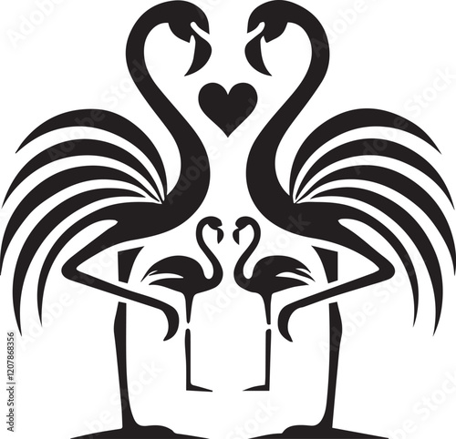 Elegant Flamingo Silhouettes