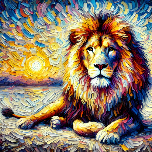 art of a lion photo