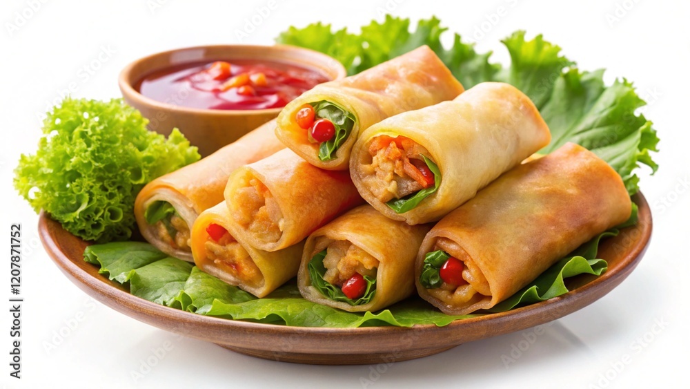 Chinese traditional spring rolls isolated on transparent or white background, PNG
Chinese traditional spring rolls isolated on transparent or white background, PNG
