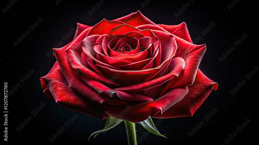Long Exposure Red Rose Scan, Macro, Black Background, High Resolution Long Exposure Red Rose Scan, Macro, Black Background, High Resolution